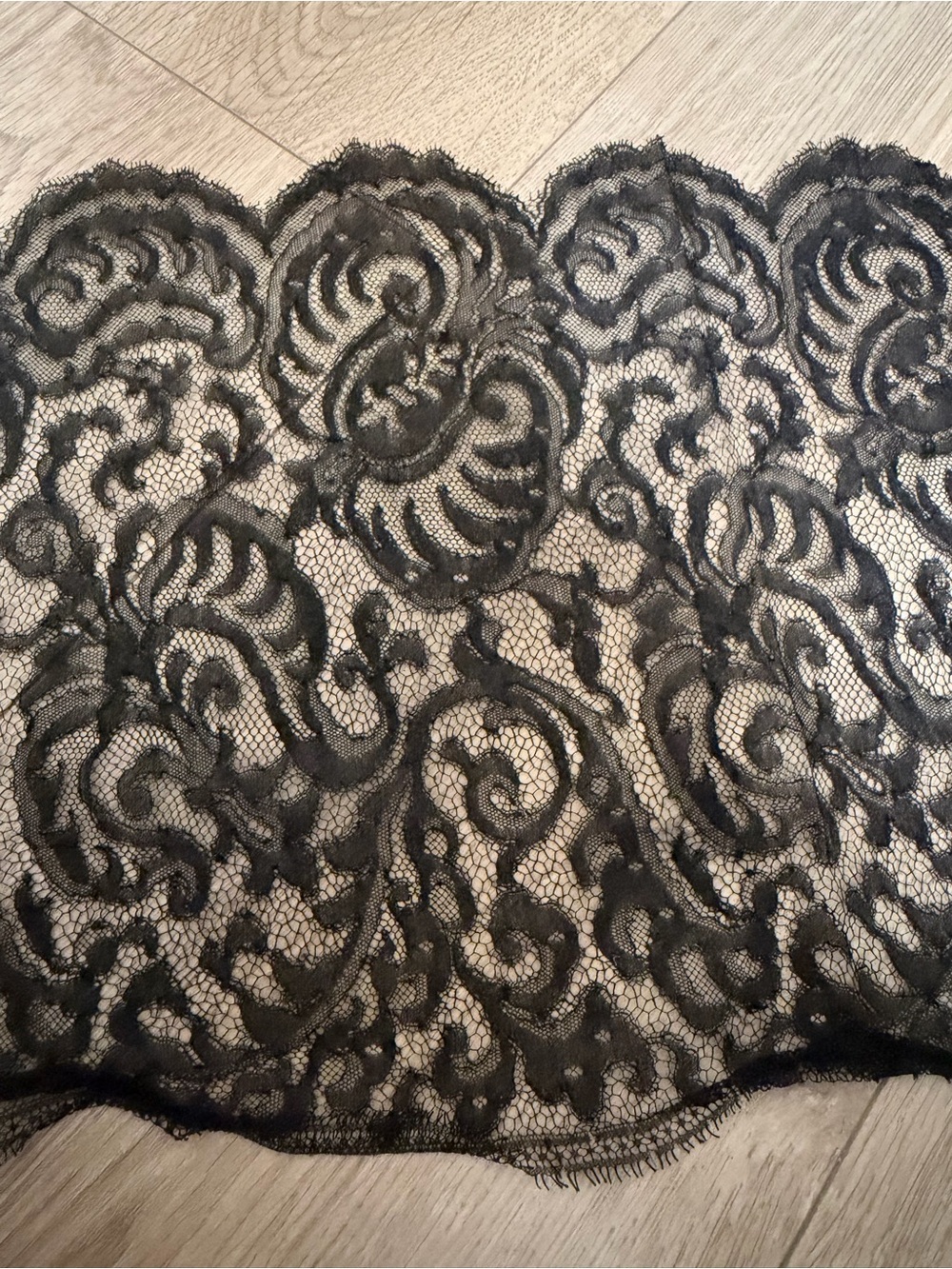 Black Lace Trim Fabric - Elegant Women's Accessory 58”